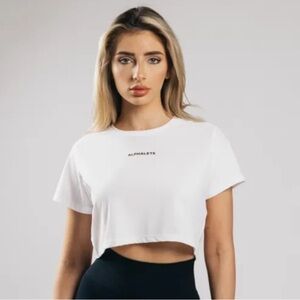 Alphalete Women's White Mesh Crop Tee